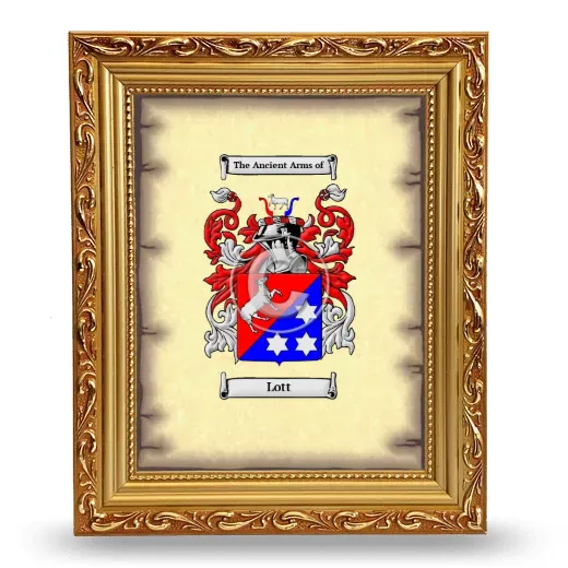 Lott Coat of Arms Framed - Gold