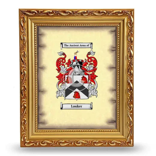 Louker Coat of Arms Framed - Gold