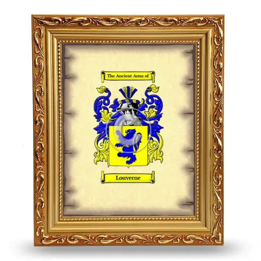 Louverne Coat of Arms Framed - Gold