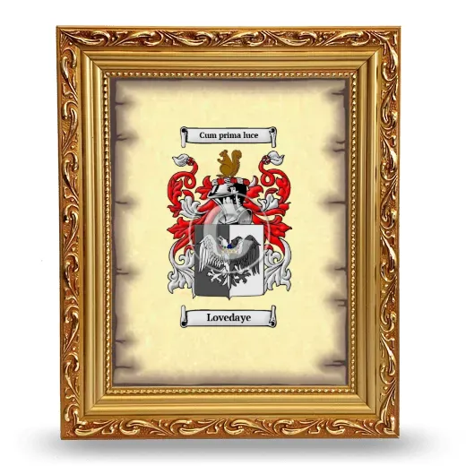 Lovedaye Coat of Arms Framed - Gold