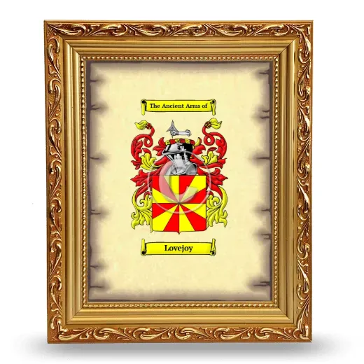 Lovejoy Coat of Arms Framed - Gold