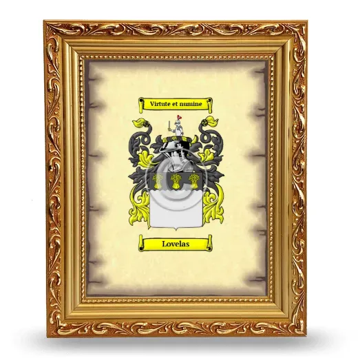 Lovelas Coat of Arms Framed - Gold