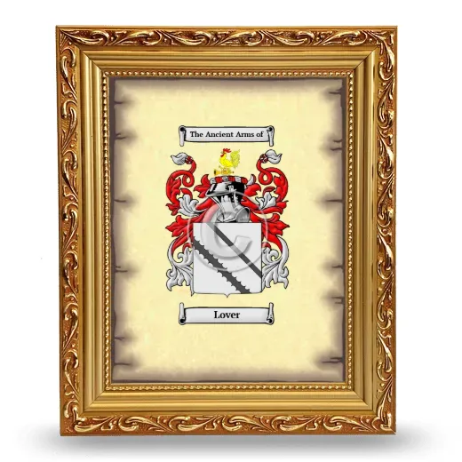 Lover Coat of Arms Framed - Gold