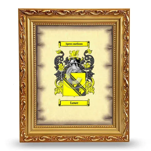 Lowe Coat of Arms Framed - Gold