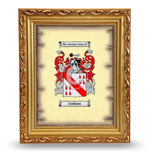 Loxham Coat of Arms Framed - Gold