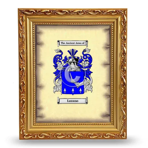Lozano Coat of Arms Framed - Gold