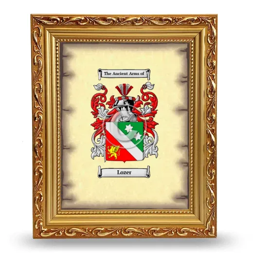 Lozer Coat of Arms Framed - Gold