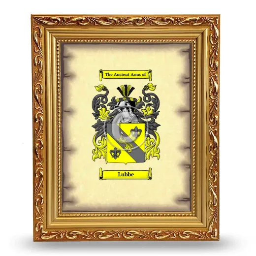 Lubbe Coat of Arms Framed - Gold