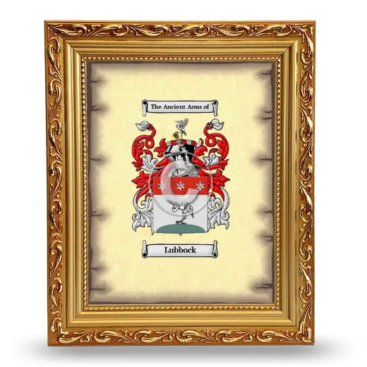 Lubbock Coat of Arms Framed - Gold