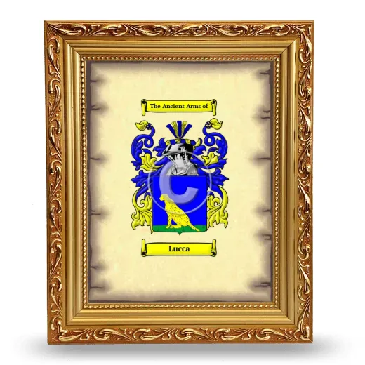 Lucca Coat of Arms Framed - Gold