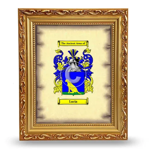 Lucia Coat of Arms Framed - Gold