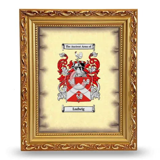Ludwig Coat of Arms Framed - Gold