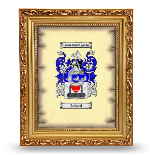 Lukard Coat of Arms Framed - Gold