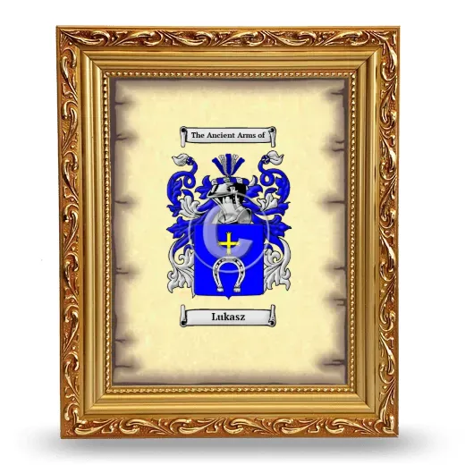 Lukasz Coat of Arms Framed - Gold