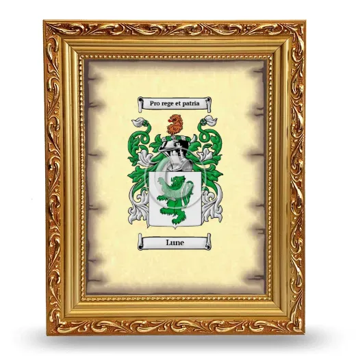 Lune Coat of Arms Framed - Gold