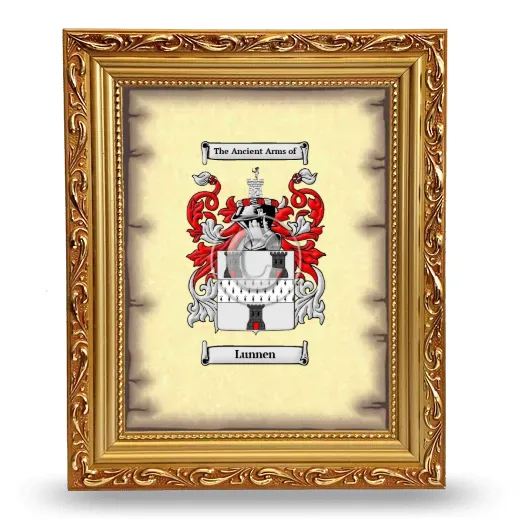 Lunnen Coat of Arms Framed - Gold