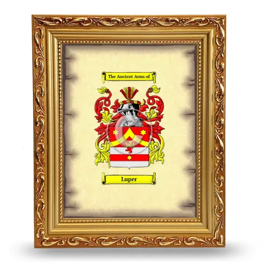 Luper Coat of Arms Framed - Gold