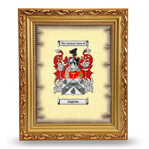 Lupton Coat of Arms Framed - Gold