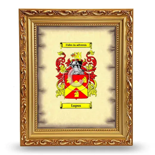 Lupus Coat of Arms Framed - Gold