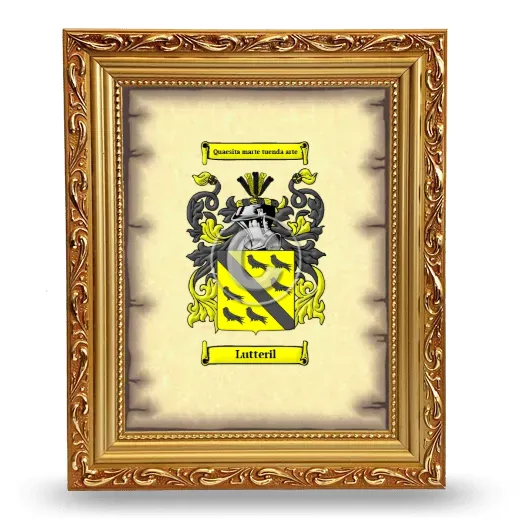 Lutteril Coat of Arms Framed - Gold