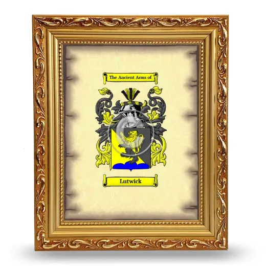 Lutwick Coat of Arms Framed - Gold