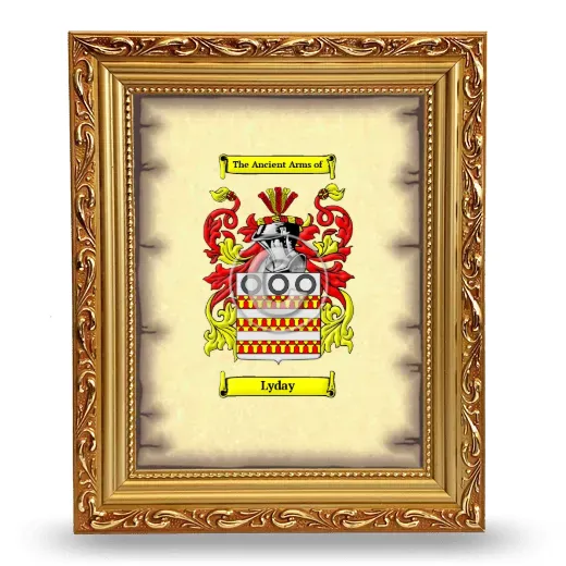 Lyday Coat of Arms Framed - Gold