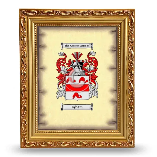 Lyham Coat of Arms Framed - Gold