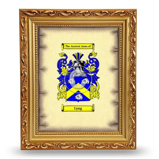 Lyng Coat of Arms Framed - Gold