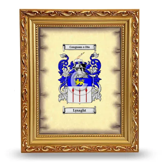Lysaght Coat of Arms Framed - Gold