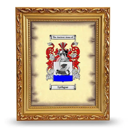 Lythgoe Coat of Arms Framed - Gold