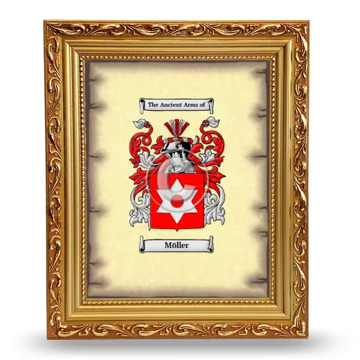 Möller Coat of Arms Framed - Gold