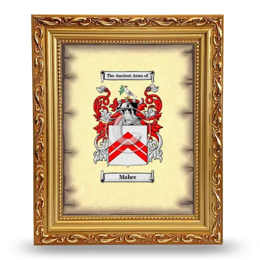 Maber Coat of Arms Framed - Gold