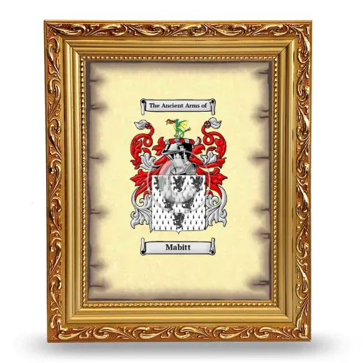 Mabitt Coat of Arms Framed - Gold