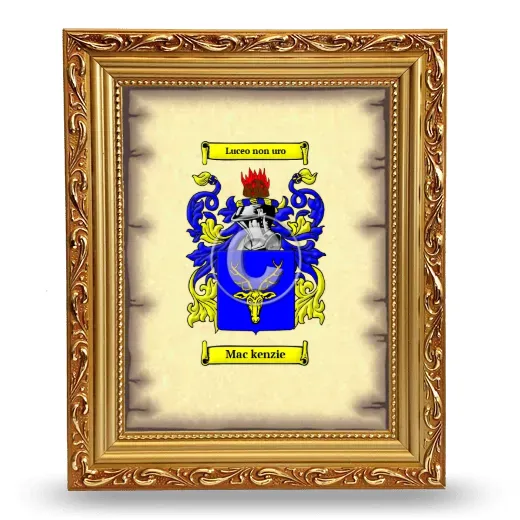 Mac kenzie Coat of Arms Framed - Gold