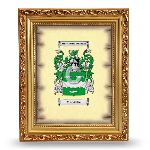 MacAbbe Coat of Arms Framed - Gold