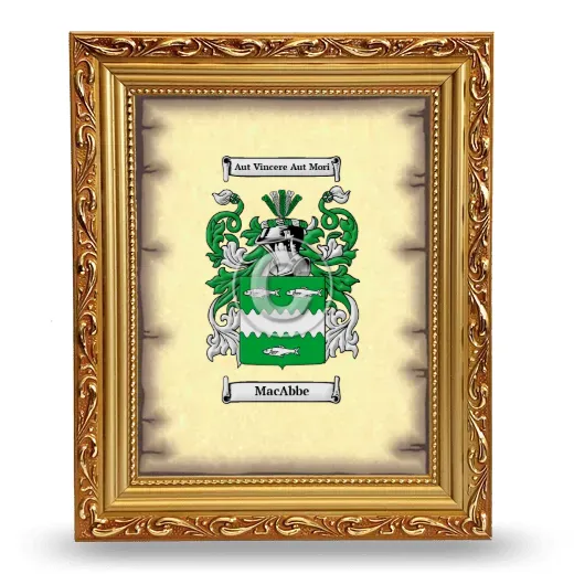 MacAbbe Coat of Arms Framed - Gold