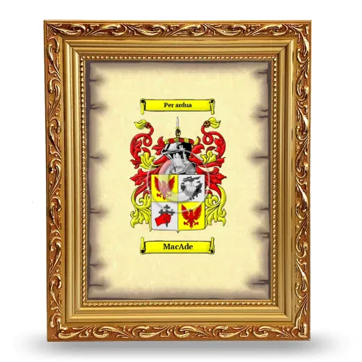 MacAde Coat of Arms Framed - Gold