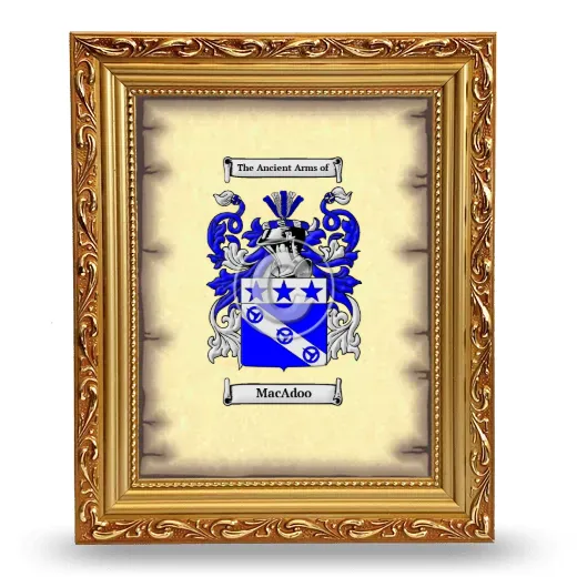 MacAdoo Coat of Arms Framed - Gold