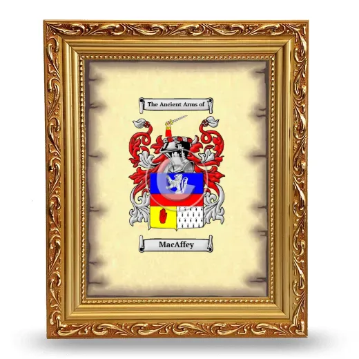 MacAffey Coat of Arms Framed - Gold