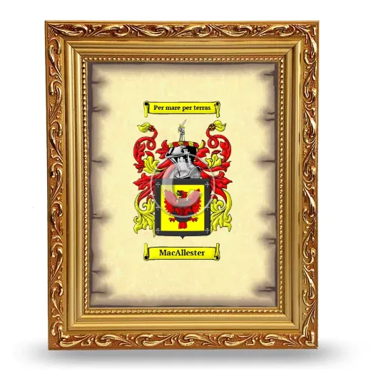 MacAllester Coat of Arms Framed - Gold