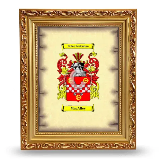 MacAlley Coat of Arms Framed - Gold