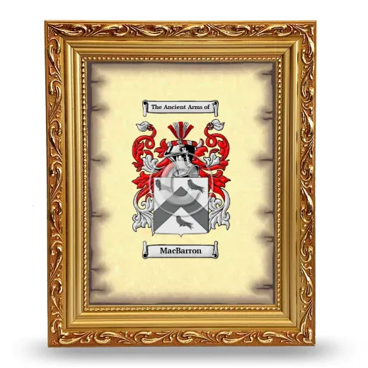 MacBarron Coat of Arms Framed - Gold