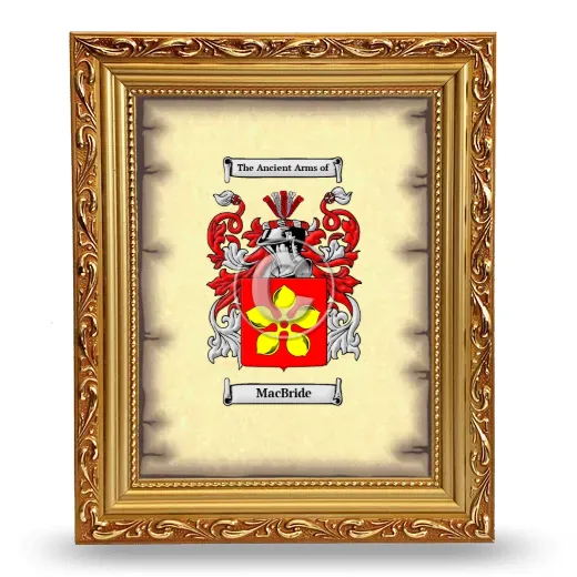 MacBride Coat of Arms Framed - Gold