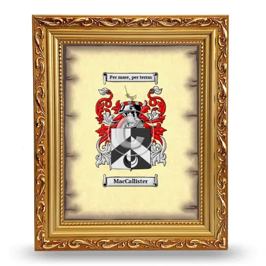 MacCallister Coat of Arms Framed - Gold