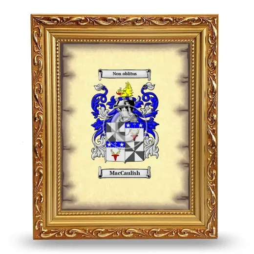 MacCaulish Coat of Arms Framed - Gold