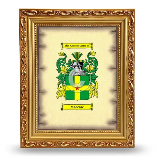 Maccaw Coat of Arms Framed - Gold