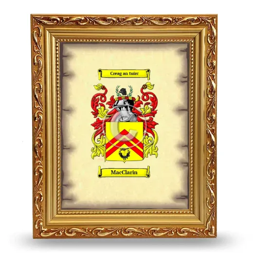 MacClarin Coat of Arms Framed - Gold