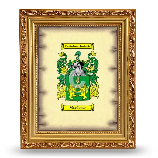 MacComb Coat of Arms Framed - Gold