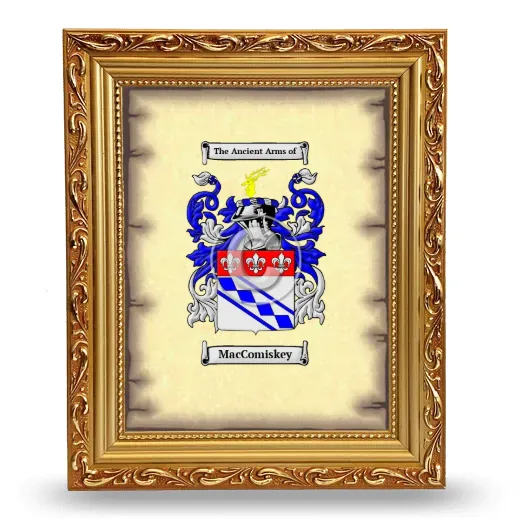 MacComiskey Coat of Arms Framed - Gold