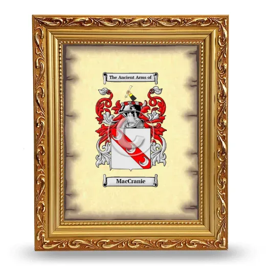 MacCranie Coat of Arms Framed - Gold